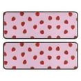thumbnail image 1 of Kitchen Rugs Sets Of 2,Red Strawberry Plants Fruit Pink Pattern Anti Fatigue Kitchen Mat Rugs Non Slip Washable,Decorative Kitchen Floor Mats for Kitchen,Sink,Laundry,17"x47"+17"x47", 1 of 5