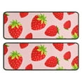 thumbnail image 1 of Kitchen Rugs Sets Of 2,Red Strawberry Plants Fruit Pink Pattern Anti Fatigue Kitchen Mat Rugs Non Slip Washable,Decorative Kitchen Floor Mats for Kitchen,Sink,Laundry,17"x47"+17"x47", 1 of 5