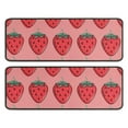 thumbnail image 1 of Kitchen Rugs Sets Of 2,Red Strawberry Plants Fruit Pink Pattern Anti Fatigue Kitchen Mat Rugs Non Slip Washable,Decorative Kitchen Floor Mats for Kitchen,Sink,Laundry,17"x47"+17"x47", 1 of 5