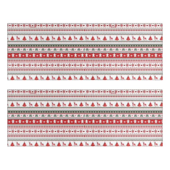 Kitchen Rugs Sets Of 2,Red and White Christmas Striped Pattern Anti Fatigue Kitchen Mat Rugs Non Slip Washable,Decorative Kitchen Floor Mats for Kitchen,Sink,Laundry,17"X47"
