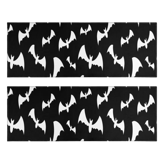Kitchen Rugs Sets Of 2,Spooky Halloween Pattern Anti Fatigue Kitchen Mat Rugs Non Slip Washable,Decorative Kitchen Floor Mats for Kitchen,Sink,Laundry,17"X47"