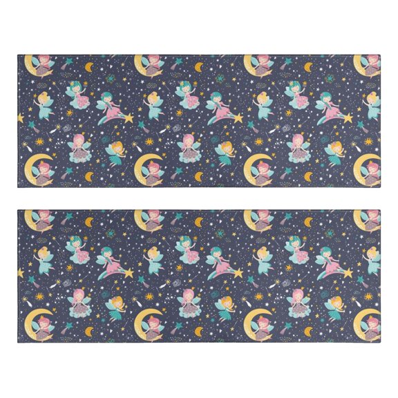 Kitchen Rugs Sets Of 2,Star Fairy Princess Pattern Anti Fatigue Kitchen Mat Rugs Non Slip Washable,Decorative Kitchen Floor Mats for Kitchen,Sink,Laundry,17"X47"