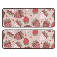 thumbnail image 1 of Kitchen Rugs Sets Of 2,Strawberry Plants Fruit Heart Beige Pattern Anti Fatigue Kitchen Mat Rugs Non Slip Washable,Decorative Kitchen Floor Mats for Kitchen,Sink,Laundry,17"x47"+17"x47", 1 of 5