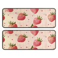thumbnail image 1 of Kitchen Rugs Sets Of 2,Strawberry Plants Fruit Heart Beige Pattern Anti Fatigue Kitchen Mat Rugs Non Slip Washable,Decorative Kitchen Floor Mats for Kitchen,Sink,Laundry,17"x47"+17"x47", 1 of 5