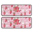 thumbnail image 1 of Kitchen Rugs Sets Of 2,Strawberry Plants Fruit Rabbit Checkered Anti Fatigue Kitchen Mat Rugs Non Slip Washable,Decorative Kitchen Floor Mats for Kitchen,Sink,Laundry,17"x47"+17"x47", 1 of 5