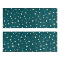 Kitchen Rugs Sets Of 2,Teal Christmas Star Pattern Anti Fatigue Kitchen Mat Rugs Non Slip Washable,Decorative Kitchen Floor Mats for Kitchen,Sink,Laundry,17"X47"