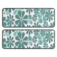 thumbnail image 1 of Kitchen Rugs Sets Of 2,Teal Daisy Flower Pattern Anti Fatigue Kitchen Mat Rugs Non Slip Washable,Decorative Kitchen Floor Mats for Kitchen,Sink,Laundry,17"x47"+17"x47", 1 of 5