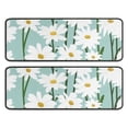thumbnail image 1 of Kitchen Rugs Sets Of 2,Teal Daisy Flower White Blooms Pattern Anti Fatigue Kitchen Mat Rugs Non Slip Washable,Decorative Kitchen Floor Mats for Kitchen,Sink,Laundry,17"x47"+17"x47", 1 of 5