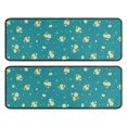 thumbnail image 1 of Kitchen Rugs Sets Of 2,Teal Daisy Flower Yellow Blooms Pattern Anti Fatigue Kitchen Mat Rugs Non Slip Washable,Decorative Kitchen Floor Mats for Kitchen,Sink,Laundry,17"x47"+17"x47", 1 of 5