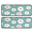 thumbnail image 1 of Kitchen Rugs Sets Of 2,Teal Daisy Flower Yellow Centers Pattern Anti Fatigue Kitchen Mat Rugs Non Slip Washable,Decorative Kitchen Floor Mats for Kitchen,Sink,Laundry,17"x47"+17"x47", 1 of 5