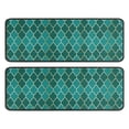 thumbnail image 1 of Kitchen Rugs Sets Of 2,Teal Gold Checkerboard Checkered Pattern Anti Fatigue Kitchen Mat Rugs Non Slip Washable,Decorative Kitchen Floor Mats for Kitchen,Sink,Laundry,17"x47"+17"x47", 1 of 5