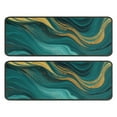 thumbnail image 1 of Kitchen Rugs Sets Of 2,Teal and Gold Marble Glitter Waves Pattern Anti Fatigue Kitchen Mat Rugs Non Slip Washable,Decorative Kitchen Floor Mats for Kitchen,Sink,Laundry,17"x47"+17"x47", 1 of 5