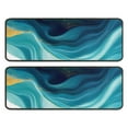 thumbnail image 1 of Kitchen Rugs Sets Of 2,Teal and Gold Marble Ink Swirls Pattern Anti Fatigue Kitchen Mat Rugs Non Slip Washable,Decorative Kitchen Floor Mats for Kitchen,Sink,Laundry,17"x47"+17"x47", 1 of 5