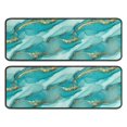 thumbnail image 1 of Kitchen Rugs Sets Of 2,Teal Gold Marble Pattern Anti Fatigue Kitchen Mat Rugs Non Slip Washable,Decorative Kitchen Floor Mats for Kitchen,Sink,Laundry,17"x47"+17"x47", 1 of 5