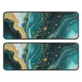thumbnail image 1 of Kitchen Rugs Sets Of 2,Teal Gold Marble Pattern Anti Fatigue Kitchen Mat Rugs Non Slip Washable,Decorative Kitchen Floor Mats for Kitchen,Sink,Laundry,17"x47"+17"x47", 1 of 5