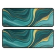 thumbnail image 1 of Kitchen Rugs Sets Of 2,Teal Gold Marble Pattern Anti Fatigue Kitchen Mat Rugs Non Slip Washable,Decorative Kitchen Floor Mats for Kitchen,Sink,Laundry,17"x47"+17"x47", 1 of 5