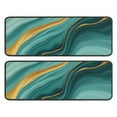 thumbnail image 1 of Kitchen Rugs Sets Of 2,Teal Gold Marble Pattern Anti Fatigue Kitchen Mat Rugs Non Slip Washable,Decorative Kitchen Floor Mats for Kitchen,Sink,Laundry,17"x47"+17"x47", 1 of 5