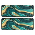 thumbnail image 1 of Kitchen Rugs Sets Of 2,Teal and Gold Marble Swirls Pattern Anti Fatigue Kitchen Mat Rugs Non Slip Washable,Decorative Kitchen Floor Mats for Kitchen,Sink,Laundry,17"x47"+17"x47", 1 of 5