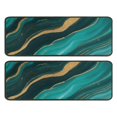 thumbnail image 1 of Kitchen Rugs Sets Of 2,Teal Gold Marble Wave Dot Pattern Anti Fatigue Kitchen Mat Rugs Non Slip Washable,Decorative Kitchen Floor Mats for Kitchen,Sink,Laundry,17"x47"+17"x47", 1 of 5