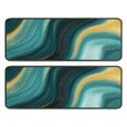 thumbnail image 1 of Kitchen Rugs Sets Of 2,Teal Gold Marble Wave Pattern Anti Fatigue Kitchen Mat Rugs Non Slip Washable,Decorative Kitchen Floor Mats for Kitchen,Sink,Laundry,17"x47"+17"x47", 1 of 5