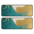 thumbnail image 1 of Kitchen Rugs Sets Of 2,Teal and Gold Marble Wavy Lines Pattern Anti Fatigue Kitchen Mat Rugs Non Slip Washable,Decorative Kitchen Floor Mats for Kitchen,Sink,Laundry,17"x47"+17"x47", 1 of 5