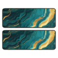 thumbnail image 1 of Kitchen Rugs Sets Of 2,Teal and Gold Marble Wavy Veins Pattern Anti Fatigue Kitchen Mat Rugs Non Slip Washable,Decorative Kitchen Floor Mats for Kitchen,Sink,Laundry,17"x47"+17"x47", 1 of 5