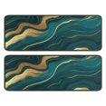 thumbnail image 1 of Kitchen Rugs Sets Of 2,Teal Gold Wave Marble Pattern Anti Fatigue Kitchen Mat Rugs Non Slip Washable,Decorative Kitchen Floor Mats for Kitchen,Sink,Laundry,17"x47"+17"x47", 1 of 5