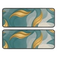 thumbnail image 1 of Kitchen Rugs Sets Of 2,Teal Gold Wave Marble Pattern Anti Fatigue Kitchen Mat Rugs Non Slip Washable,Decorative Kitchen Floor Mats for Kitchen,Sink,Laundry,17"x47"+17"x47", 1 of 5