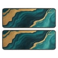 thumbnail image 1 of Kitchen Rugs Sets Of 2,Teal Marble Gold Line Pattern Anti Fatigue Kitchen Mat Rugs Non Slip Washable,Decorative Kitchen Floor Mats for Kitchen,Sink,Laundry,17"x47"+17"x47", 1 of 5