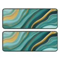 thumbnail image 1 of Kitchen Rugs Sets Of 2,Teal Marble Gold Wave Pattern Anti Fatigue Kitchen Mat Rugs Non Slip Washable,Decorative Kitchen Floor Mats for Kitchen,Sink,Laundry,17"x47"+17"x47", 1 of 5