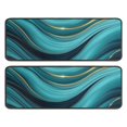 thumbnail image 1 of Kitchen Rugs Sets Of 2,Teal Marble Gold Wave Pattern Anti Fatigue Kitchen Mat Rugs Non Slip Washable,Decorative Kitchen Floor Mats for Kitchen,Sink,Laundry,17"x47"+17"x47", 1 of 5