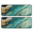 thumbnail image 1 of Kitchen Rugs Sets Of 2,Teal Marble Gold Wave Pattern Anti Fatigue Kitchen Mat Rugs Non Slip Washable,Decorative Kitchen Floor Mats for Kitchen,Sink,Laundry,17"x47"+17"x47", 1 of 5