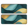 thumbnail image 1 of Kitchen Rugs Sets Of 2,Teal Marble Gold Wave Pattern Anti Fatigue Kitchen Mat Rugs Non Slip Washable,Decorative Kitchen Floor Mats for Kitchen,Sink,Laundry,17"x47"+17"x47", 1 of 5