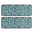 thumbnail image 1 of Kitchen Rugs Sets Of 2,Teal Paisley Pattern Anti Fatigue Kitchen Mat Rugs Non Slip Washable,Decorative Kitchen Floor Mats for Kitchen,Sink,Laundry,17"x47"+17"x47", 1 of 5