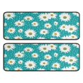 thumbnail image 1 of Kitchen Rugs Sets Of 2,Turquoise Daisy Flower Pattern Anti Fatigue Kitchen Mat Rugs Non Slip Washable,Decorative Kitchen Floor Mats for Kitchen,Sink,Laundry,17"x47"+17"x47", 1 of 5