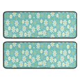 thumbnail image 1 of Kitchen Rugs Sets Of 2,Turquoise Daisy Flower Yellow Centers Pattern Anti Fatigue Kitchen Mat Rugs Non Slip Washable,Decorative Kitchen Floor Mats for Kitchen,Sink,Laundry,17"x47"+17"x47", 1 of 5