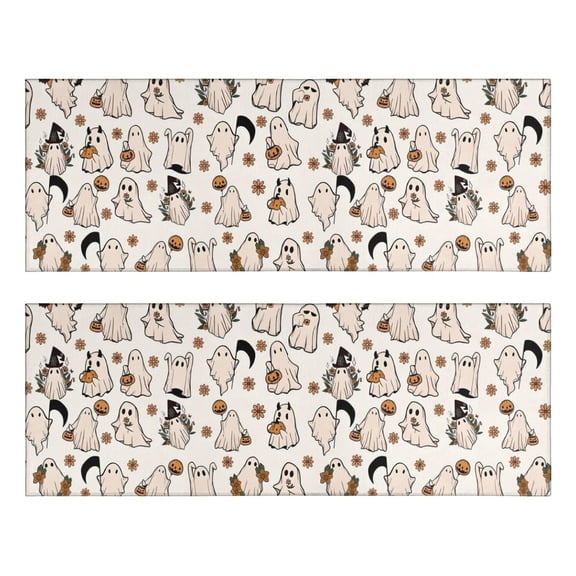 Kitchen Rugs Sets Of 2,Vintage Ghost Halloween Pattern Anti Fatigue Kitchen Mat Rugs Non Slip Washable,Decorative Kitchen Floor Mats for Kitchen,Sink,Laundry,17"X47"