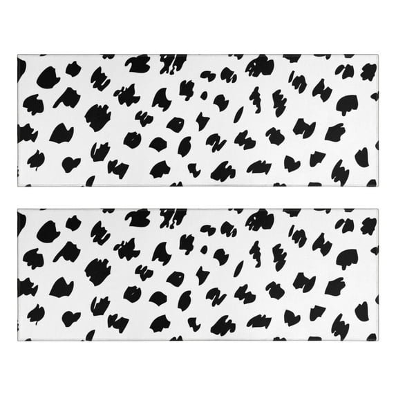 Kitchen Rugs Sets Of 2,White and Black Of Leopard Print Anti Fatigue Kitchen Mat Rugs Non Slip Washable,Decorative Kitchen Floor Mats for Kitchen,Sink,Laundry,17"X47"
