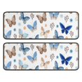 thumbnail image 1 of Kitchen Rugs Sets Of 2,White Blue Butterfly Flower Pattern Anti Fatigue Kitchen Mat Rugs Non Slip Washable,Decorative Kitchen Floor Mats for Kitchen,Sink,Laundry,17"x47"+17"x47", 1 of 5