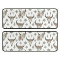 thumbnail image 1 of Kitchen Rugs Sets Of 2,White Buffalo Skull Flower Geometric Pattern Anti Fatigue Kitchen Mat Rugs Non Slip Washable,Decorative Kitchen Floor Mats for Kitchen,Sink,Laundry,17"x47"+17"x47", 1 of 5