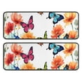 thumbnail image 1 of Kitchen Rugs Sets Of 2,White Butterfly Flower Field Pattern Anti Fatigue Kitchen Mat Rugs Non Slip Washable,Decorative Kitchen Floor Mats for Kitchen,Sink,Laundry,17"x47"+17"x47", 1 of 5