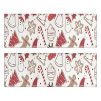 Kitchen Rugs Sets Of 2,White Christmas Cookie Pattern Anti Fatigue Kitchen Mat Rugs Non Slip Washable,Decorative Kitchen Floor Mats for Kitchen,Sink,Laundry,17"X47"
