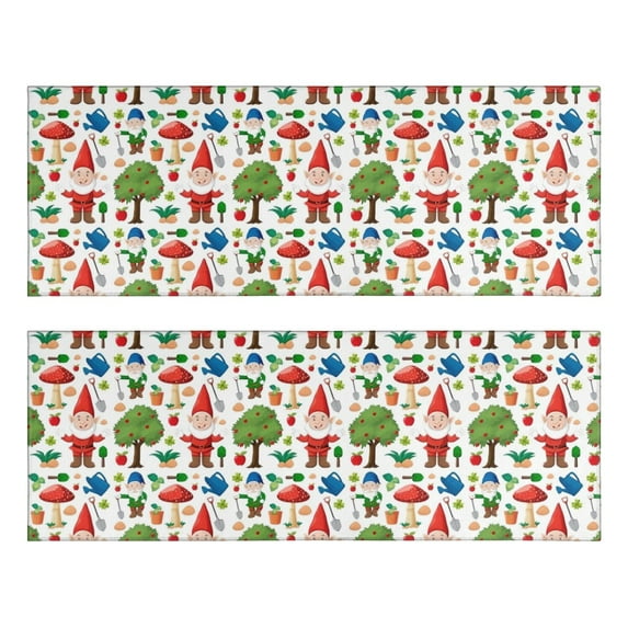 Kitchen Rugs Sets Of 2,White Christmas Gnome Pattern Anti Fatigue Kitchen Mat Rugs Non Slip Washable,Decorative Kitchen Floor Mats for Kitchen,Sink,Laundry,17"X47"