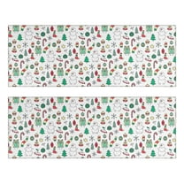 Kitchen Rugs Sets Of 2,White Christmas Icon Pattern Anti Fatigue Kitchen Mat Rugs Non Slip Washable,Decorative Kitchen Floor Mats for Kitchen,Sink,Laundry,17"X47"