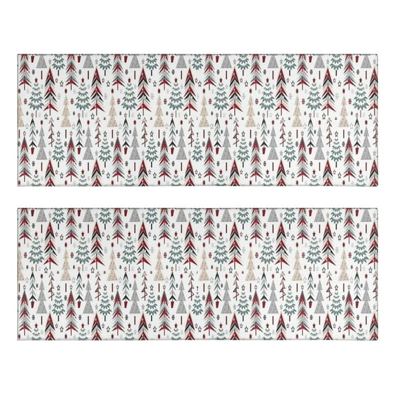 Kitchen Rugs Sets Of 2,White Christmas Tree Pattern Anti Fatigue Kitchen Mat Rugs Non Slip Washable,Decorative Kitchen Floor Mats for Kitchen,Sink,Laundry,17"X47"