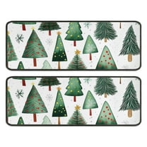 Kitchen Rugs Sets Of 2,White Christmas Tree Pattern Anti Fatigue Kitchen Mat Rugs Non Slip Washable,Decorative Kitchen Floor Mats for Kitchen,Sink,Laundry,17"x47" 17"x47"