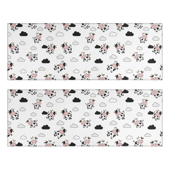 Kitchen Rugs Sets Of 2,White Cow Cloud Pattern Anti Fatigue Kitchen Mat Rugs Non Slip Washable,Decorative Kitchen Floor Mats for Kitchen,Sink,Laundry,17"X47"