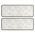 thumbnail image 1 of Kitchen Rugs Sets Of 2,White Gold Leaf Hexagon Marble Pattern Anti Fatigue Kitchen Mat Rugs Non Slip Washable,Decorative Kitchen Floor Mats for Kitchen,Sink,Laundry,17"x47"+17"x47", 1 of 5