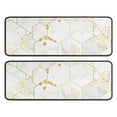 thumbnail image 1 of Kitchen Rugs Sets Of 2,White Gold Leaf Marble Pattern Anti Fatigue Kitchen Mat Rugs Non Slip Washable,Decorative Kitchen Floor Mats for Kitchen,Sink,Laundry,17"x47"+17"x47", 1 of 5