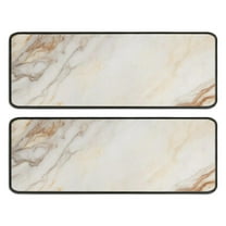 Kitchen Rugs Sets Of 2,White Gold Marble Pattern Anti Fatigue Kitchen Mat Rugs Non Slip Washable,Decorative Kitchen Floor Mats for Kitchen,Sink,Laundry,17"x47" 17"x47"